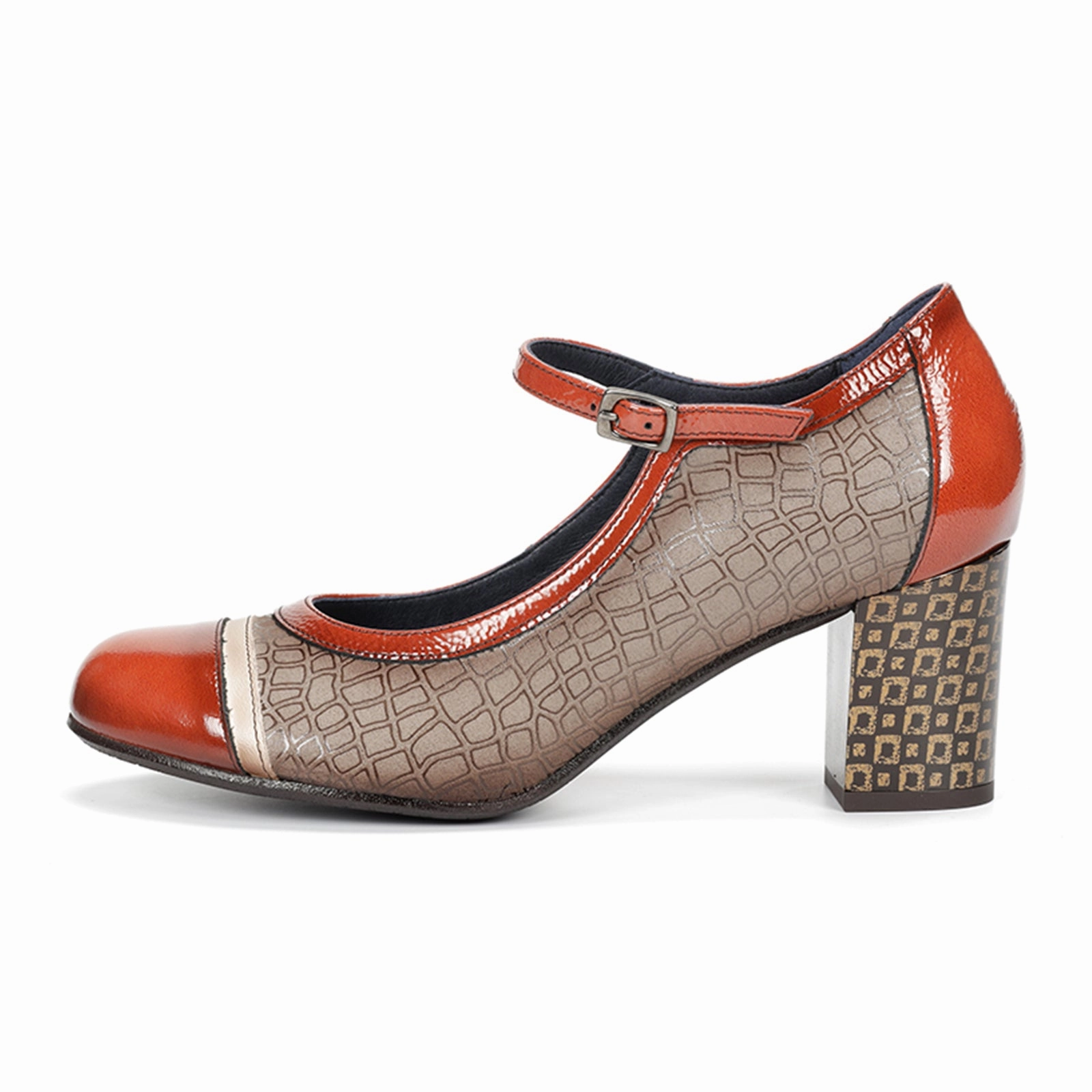 synthetic leather Dorking Rodin D8669 Heeled Mary Jane (Women) - Campbel/Napl Fango/Teja