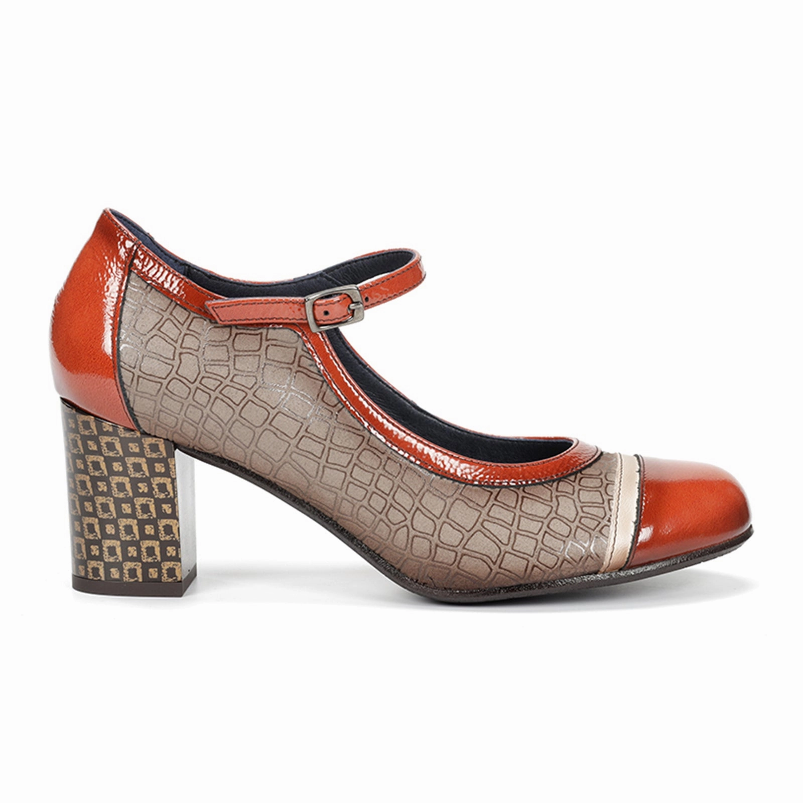 Dorking Rodin D8669 Heeled Mary Jane (Women) - Campbel/Napl Fango/Teja Chunky Footwear for Summer