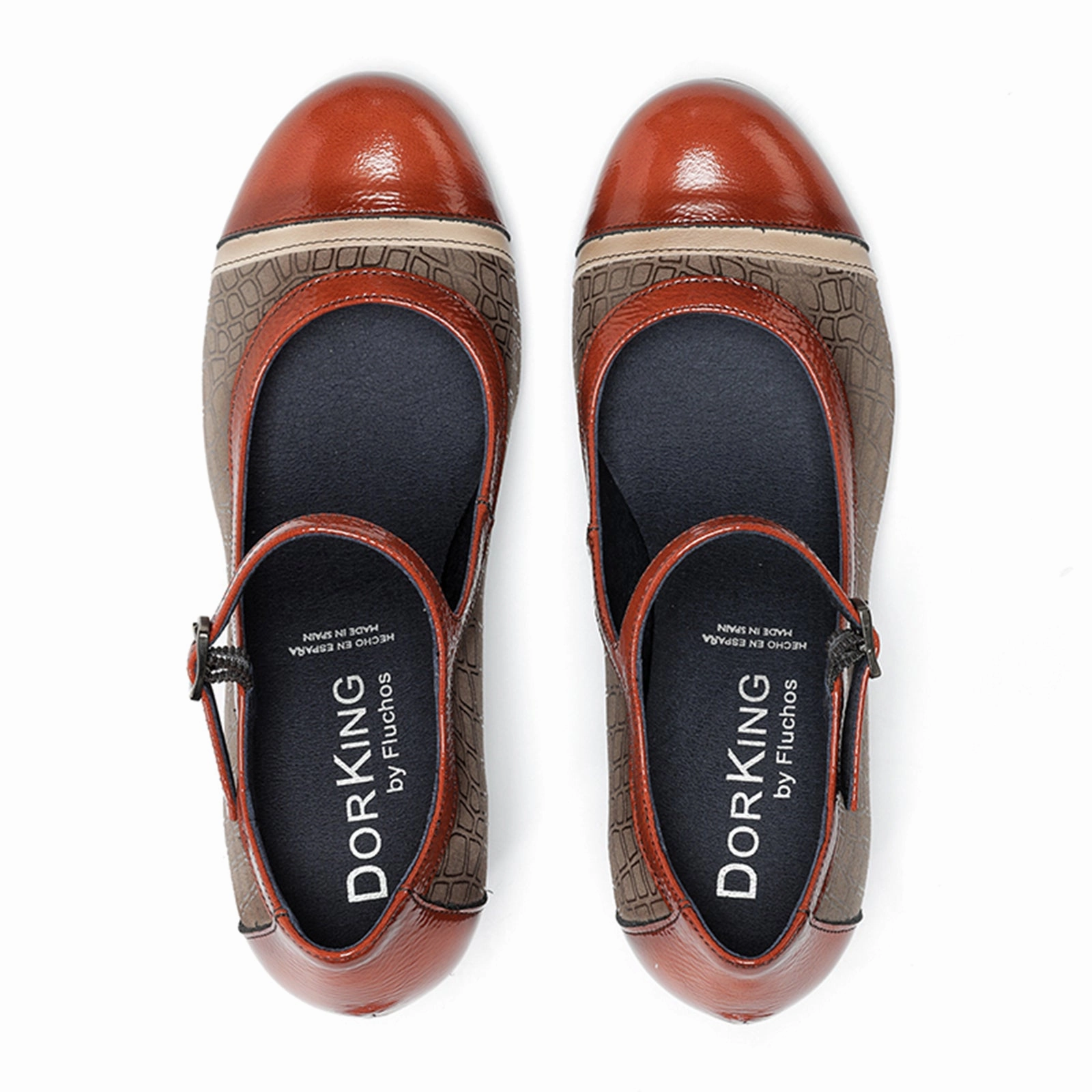 Suede Lining Dorking Rodin D8669 Heeled Mary Jane (Women) - Campbel/Napl Fango/Teja