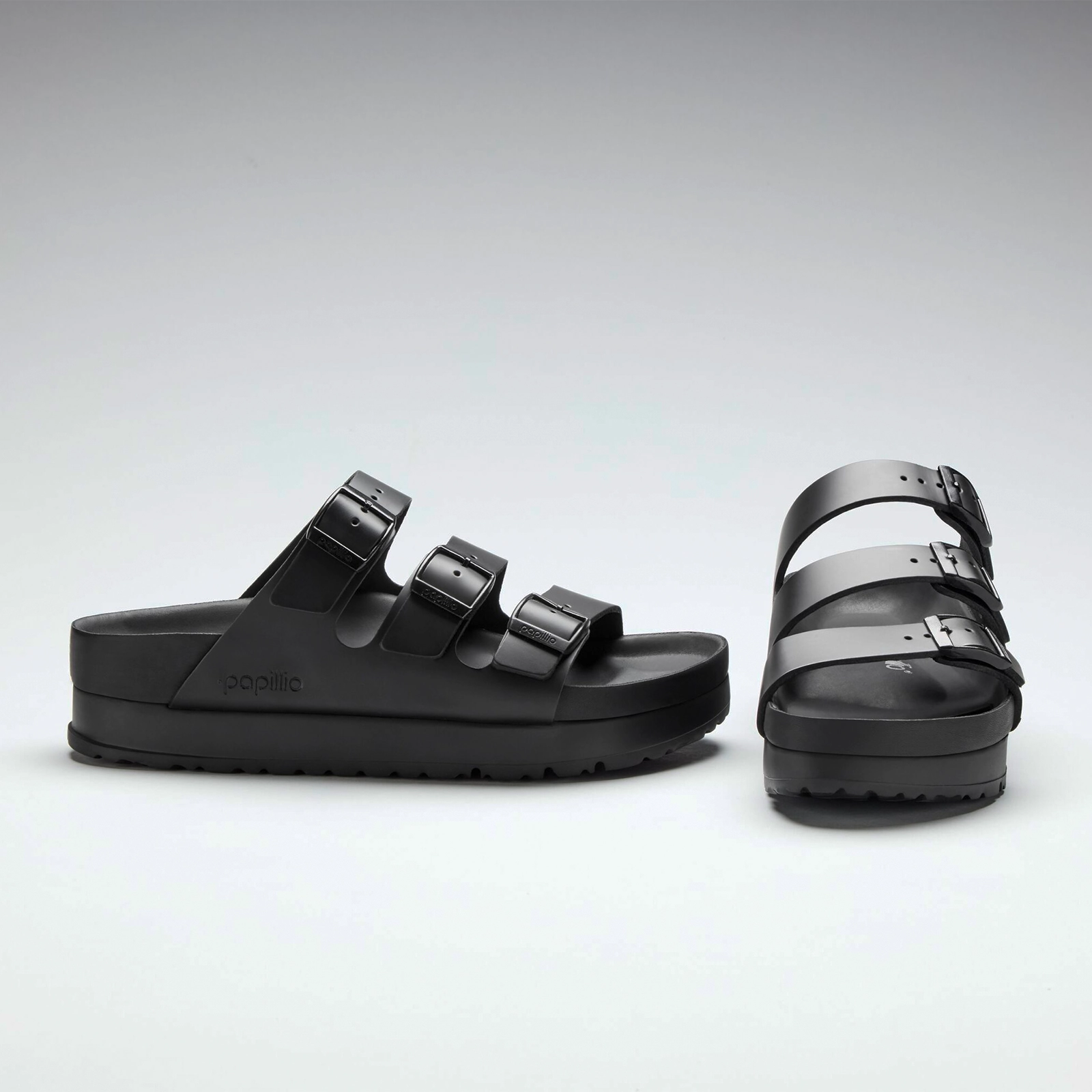 Birkenstock Florida III Exquisite Platform Slide Sandal (Women) - Black Leather Chill Essential Anti Fatigue Technology