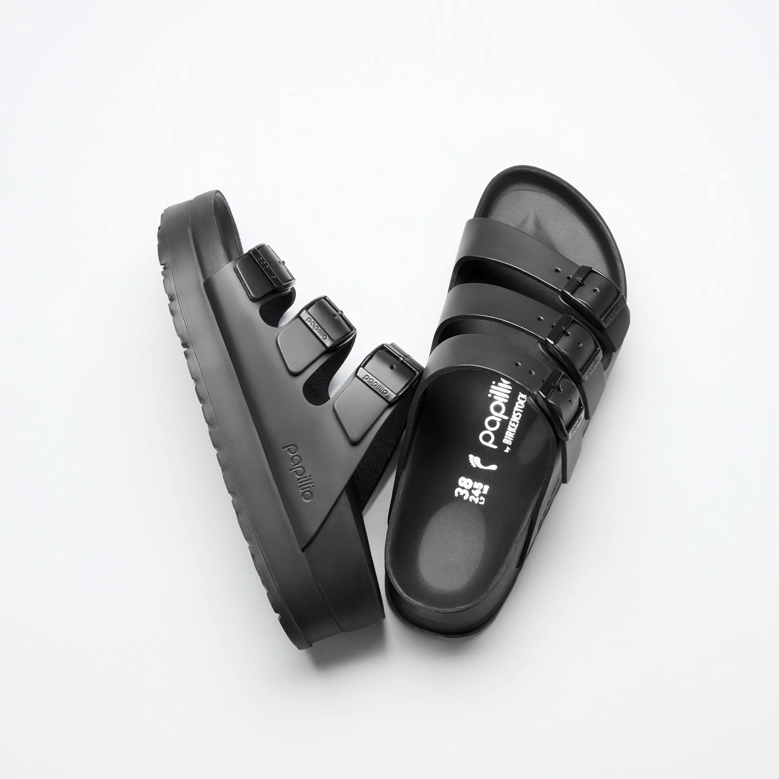 Birkenstock Florida III Exquisite Platform Slide Sandal (Women) - Black Leather flexible shoes