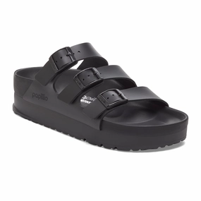 Birkenstock Florida III Exquisite Platform Slide Sandal (Women) - Black Leather Daily Relax