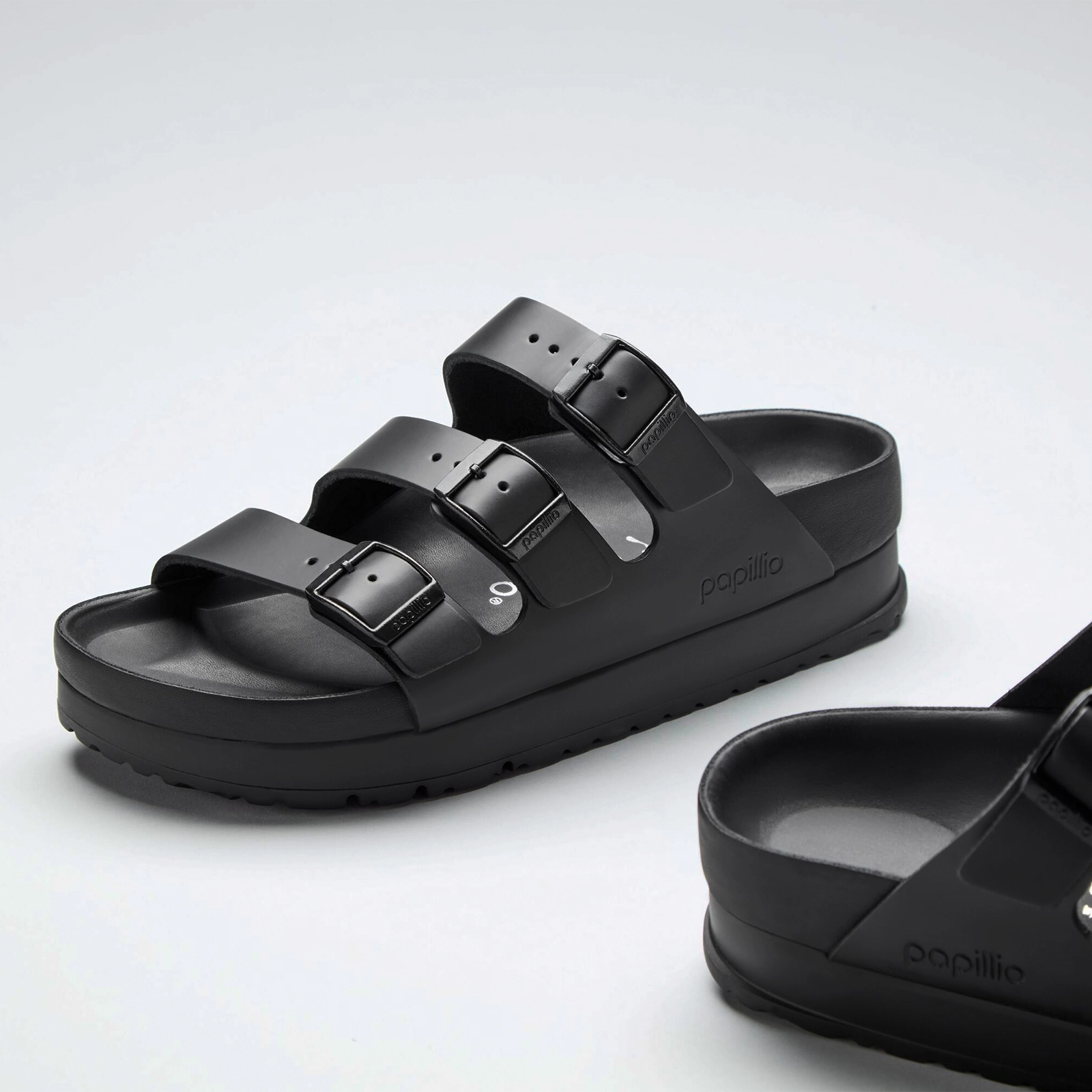 Birkenstock Florida III Exquisite Platform Slide Sandal (Women) - Black Leather Practical And Stylish Footwear