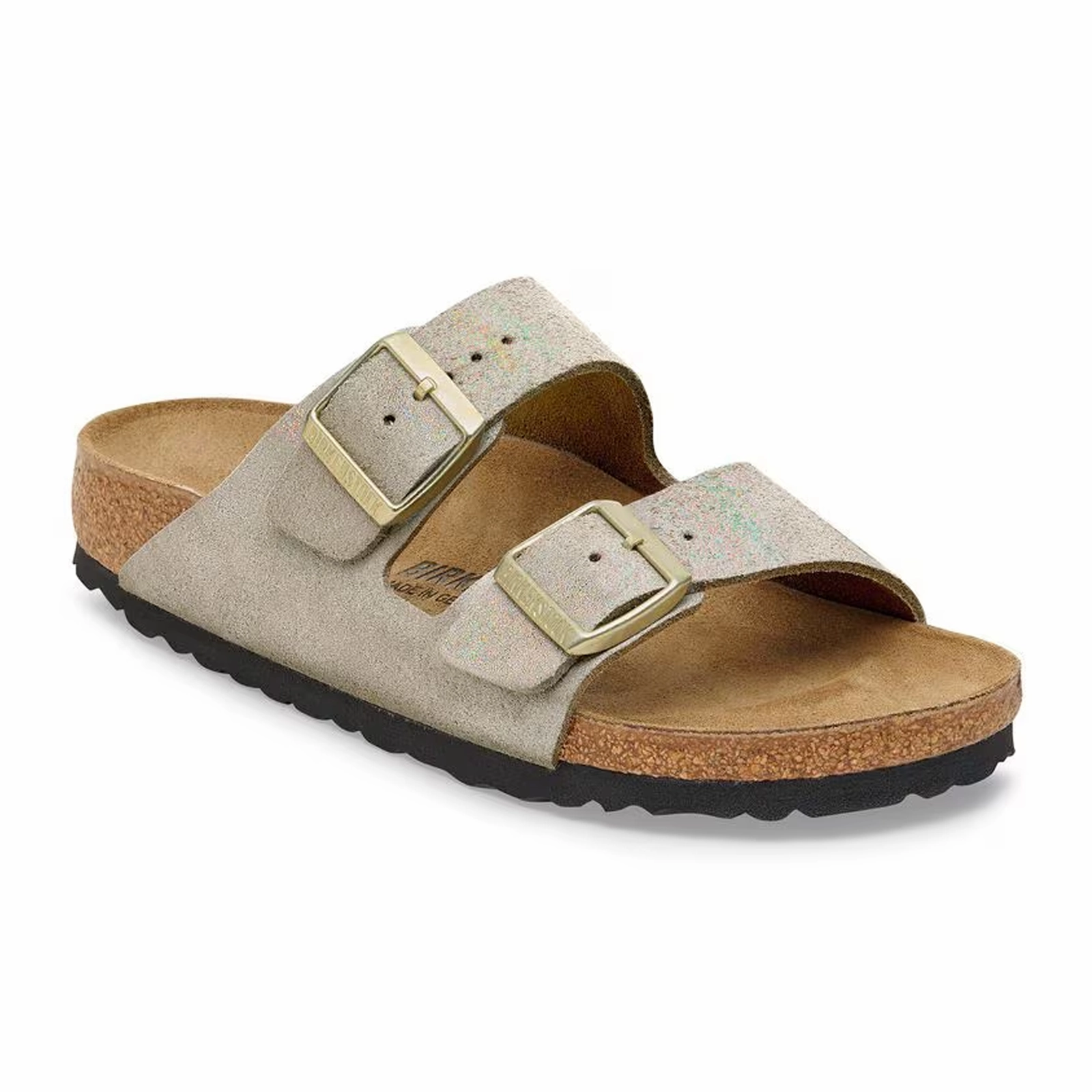 Birkenstock Arizona Slide Sandal (Women) - Shimmering Taupe Suede Trendy Shoes Chic Vacation Footwear