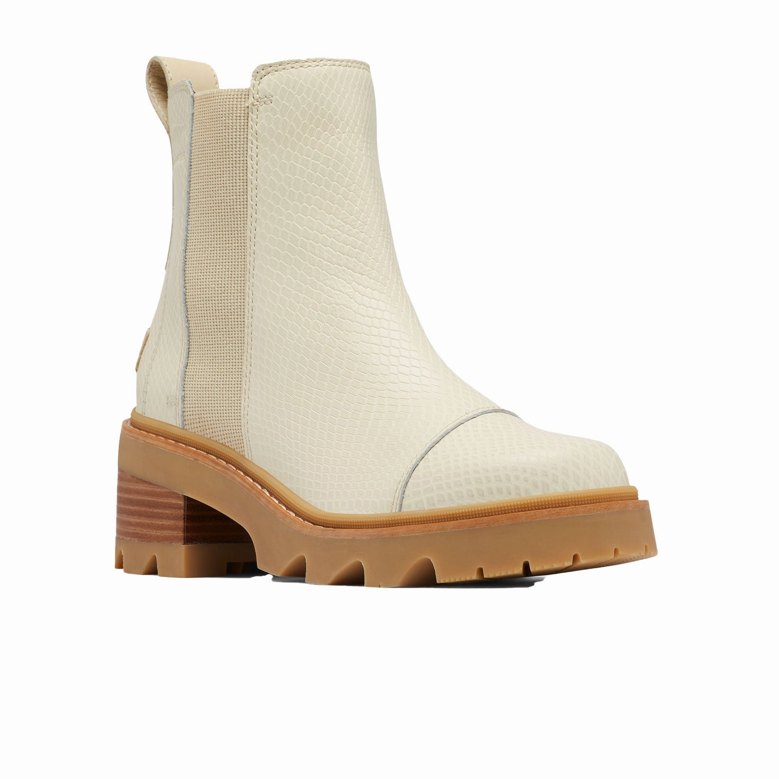 Sorel Joan Now Chelsea Boot (Women) - Bleached Ceramic/Gum Lace Closure Work Function
