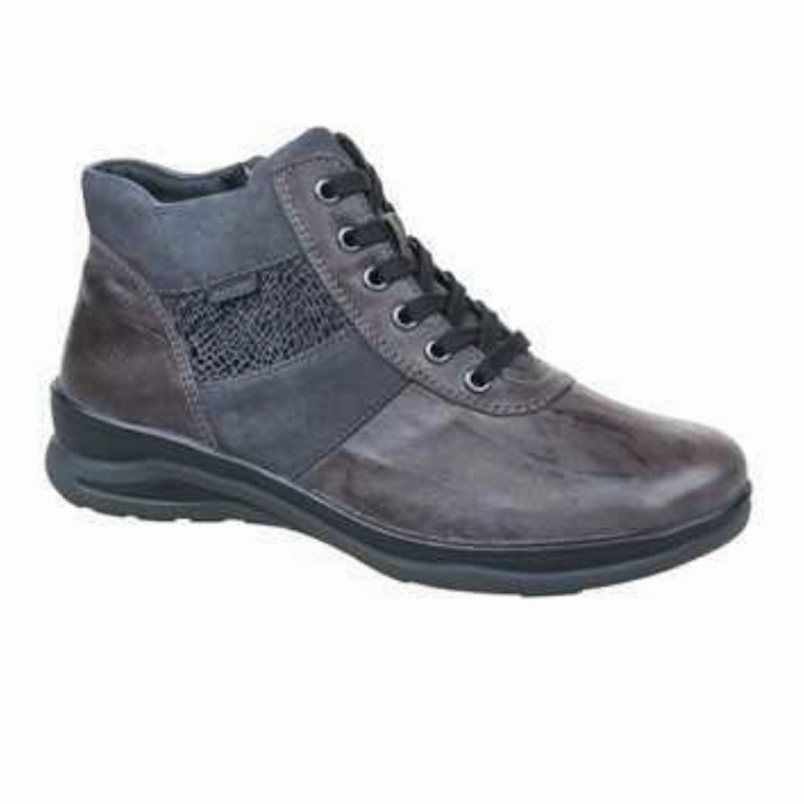 Fidelio Mikayla Wide Ankle Boot (Women) - Pewter/Combi Seamless Comfort Rough Terrain