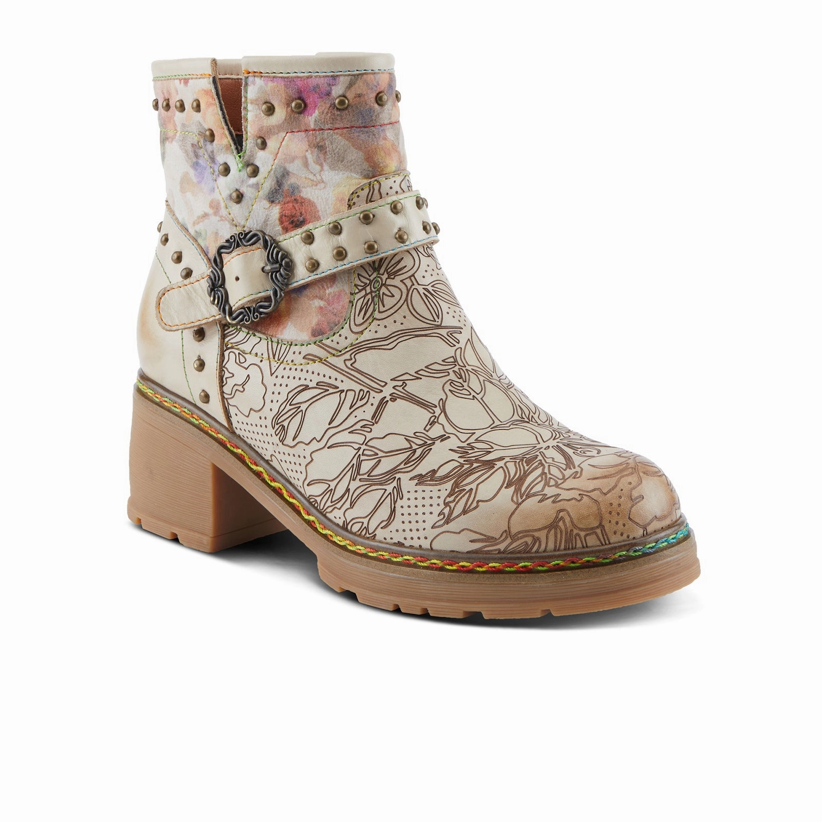 L'Artiste Branchout Ankle Boot (Women) - Beige Multi Seamless Comfort City Walking
