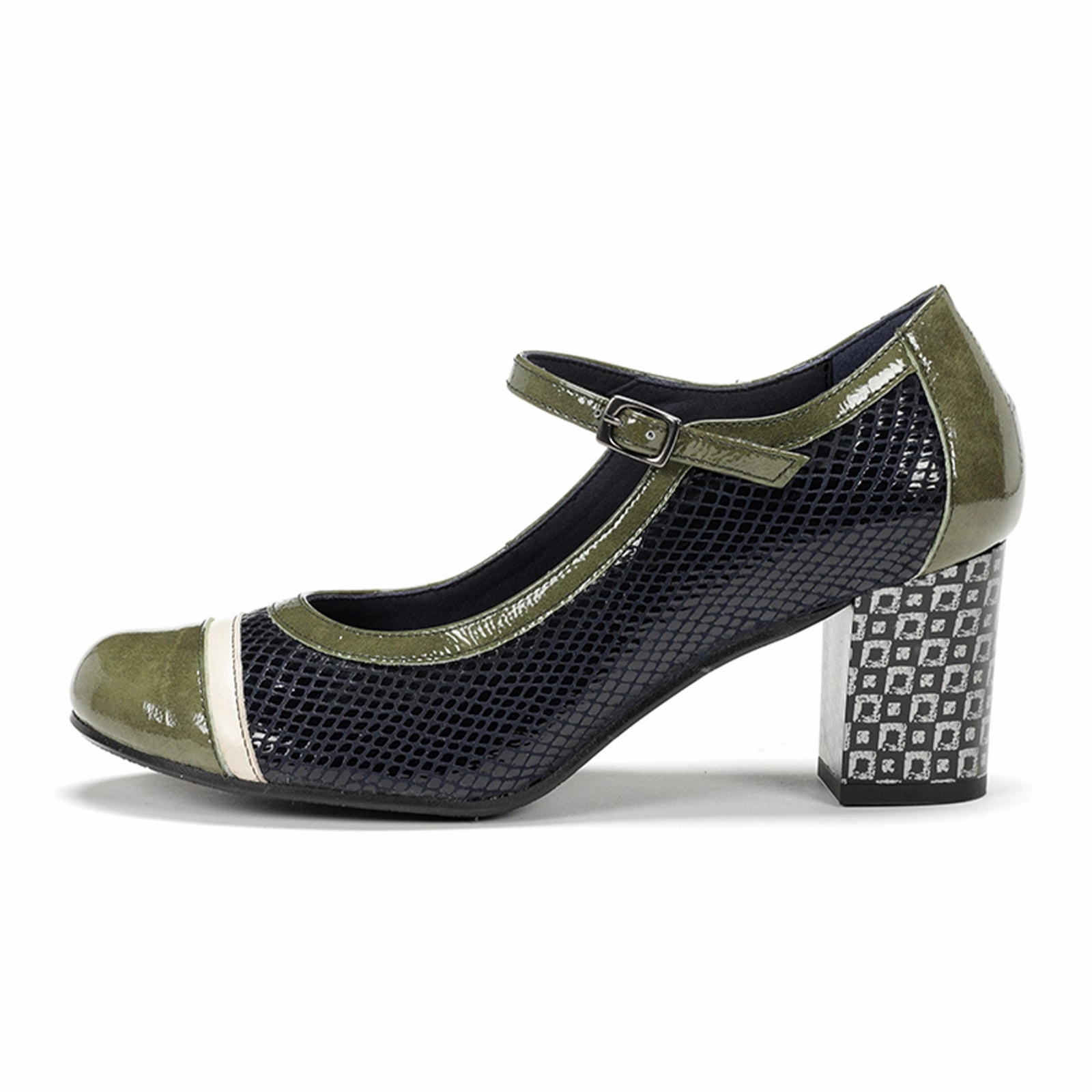 Durable Fit Dorking Rodin D8669 Heeled Mary Jane (Women) - Campbel/Suga Navy/Herb