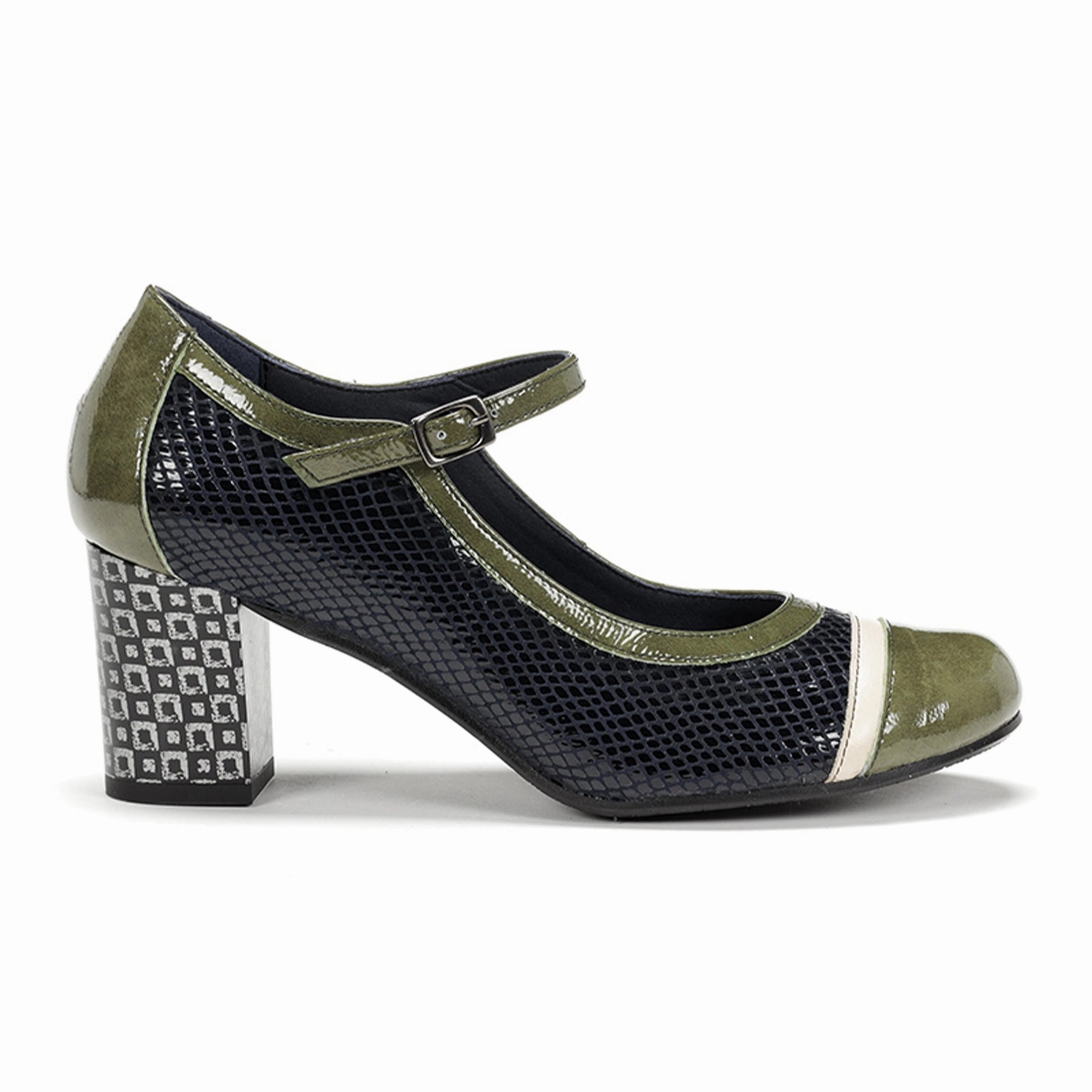 Dorking Rodin D8669 Heeled Mary Jane (Women) - Campbel/Suga Navy/Herb Slip In Smooth Walk