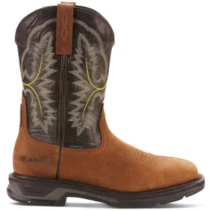 WorkHog XT Wide Square Toe Waterproof Work Boot Tumbled Bark trendy - look Cushioned Footbed