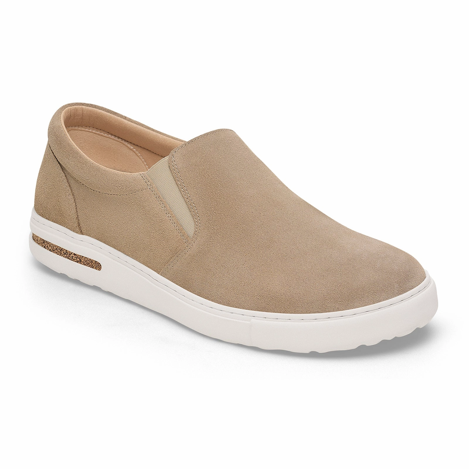 Running Birkenstock Oswego Narrow Slip On Sneaker (Women) - Taupe Suede