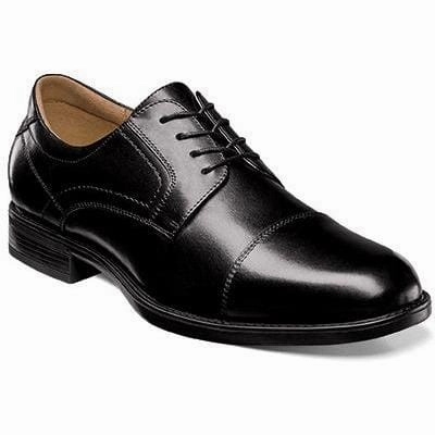 FLORSHEIM MIDTOWN CAP TOE OXFORD BLACK MEDIUM AND WIDE park Odor Control Treatment