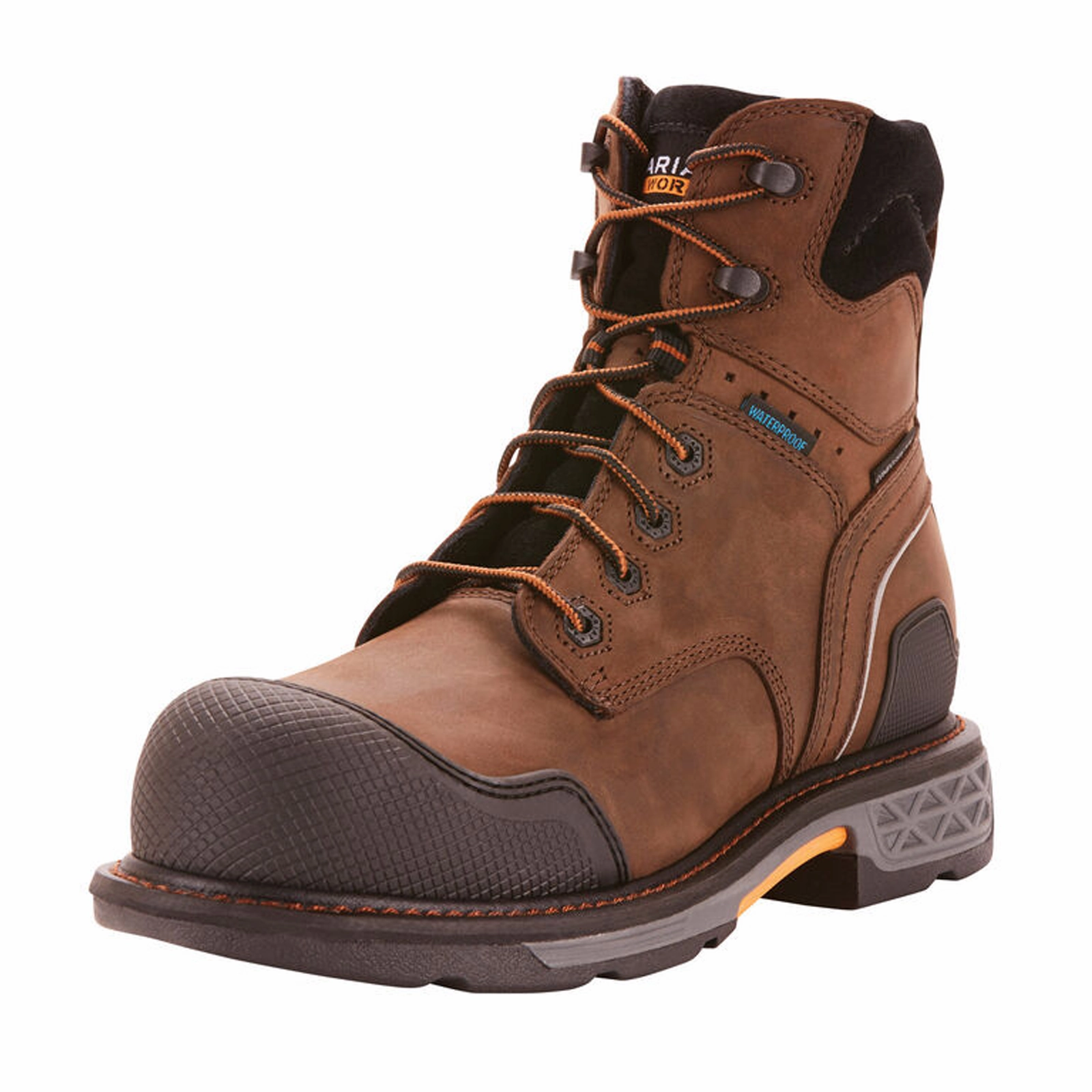 Ariat OverDrive XTR 6" Waterproof Composite Toe Work Boot (Men) - Oily Distressed Brown Feather Light Active Nomad All-Season Protection