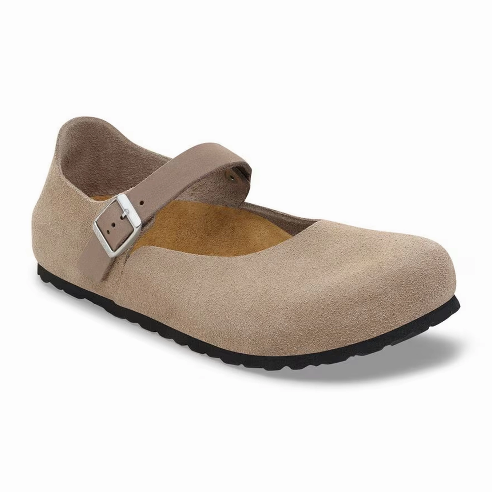 Chunky Adjustable Straps Birkenstock Mantova Mary Jane Flat (Women) - Taupe Suede