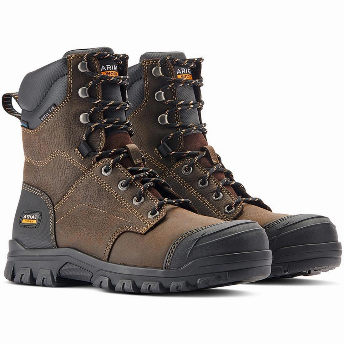 Treadfast 8" Steel-Toe Waterproof Work Boot Dark Brown hiking - specific functions dirtiest