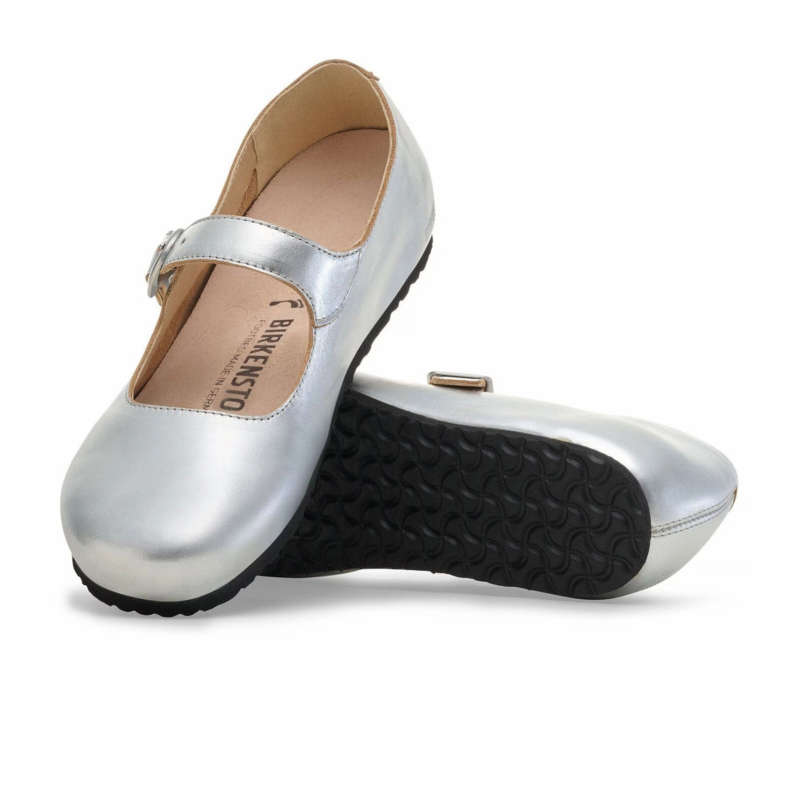 Easy Entry packable Birkenstock Santa Clarita Mary Jane Flat (Women) - Silver Leather