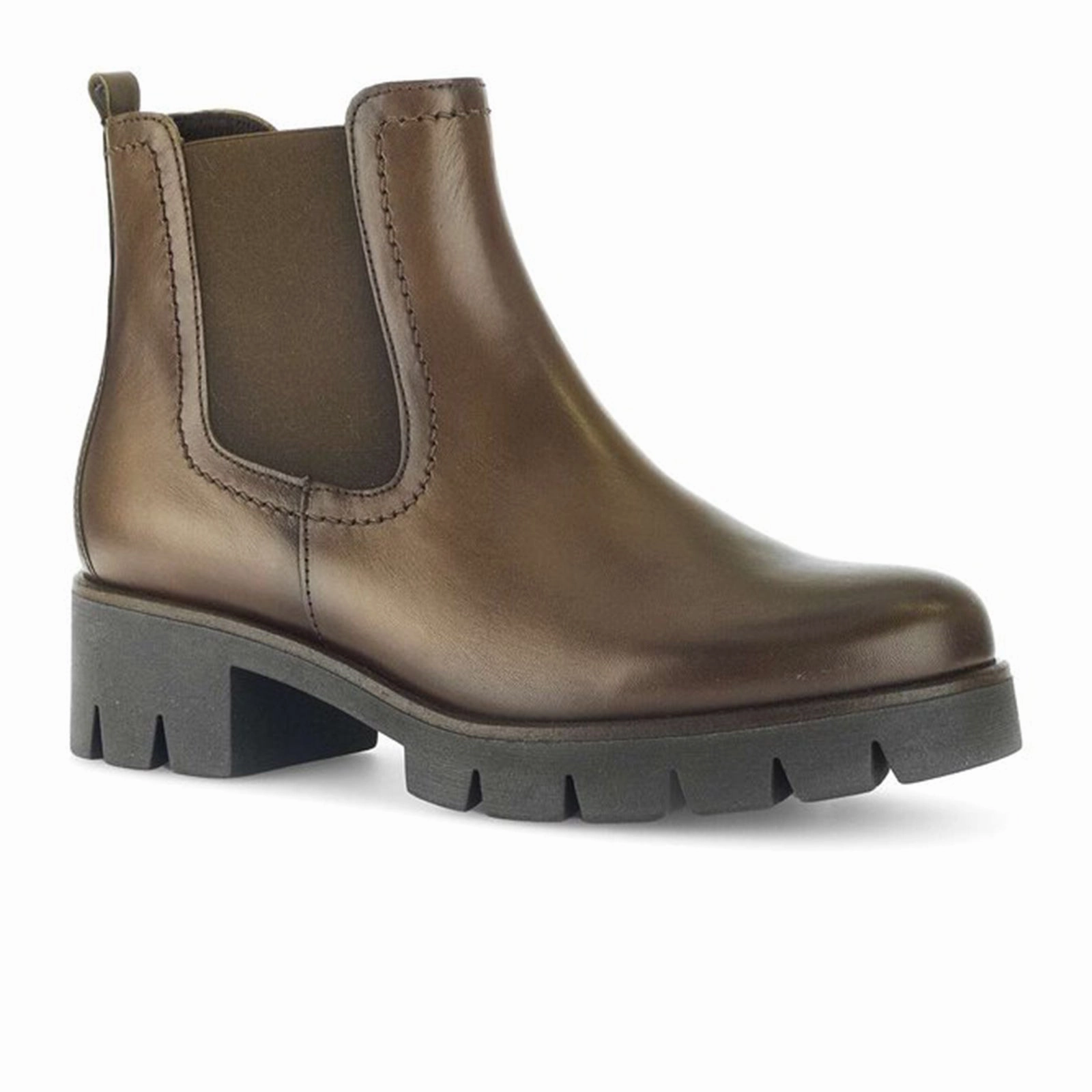 Gold Shine Gabor 710 Chelsea Lug Boot (Women) - English Brown Leather