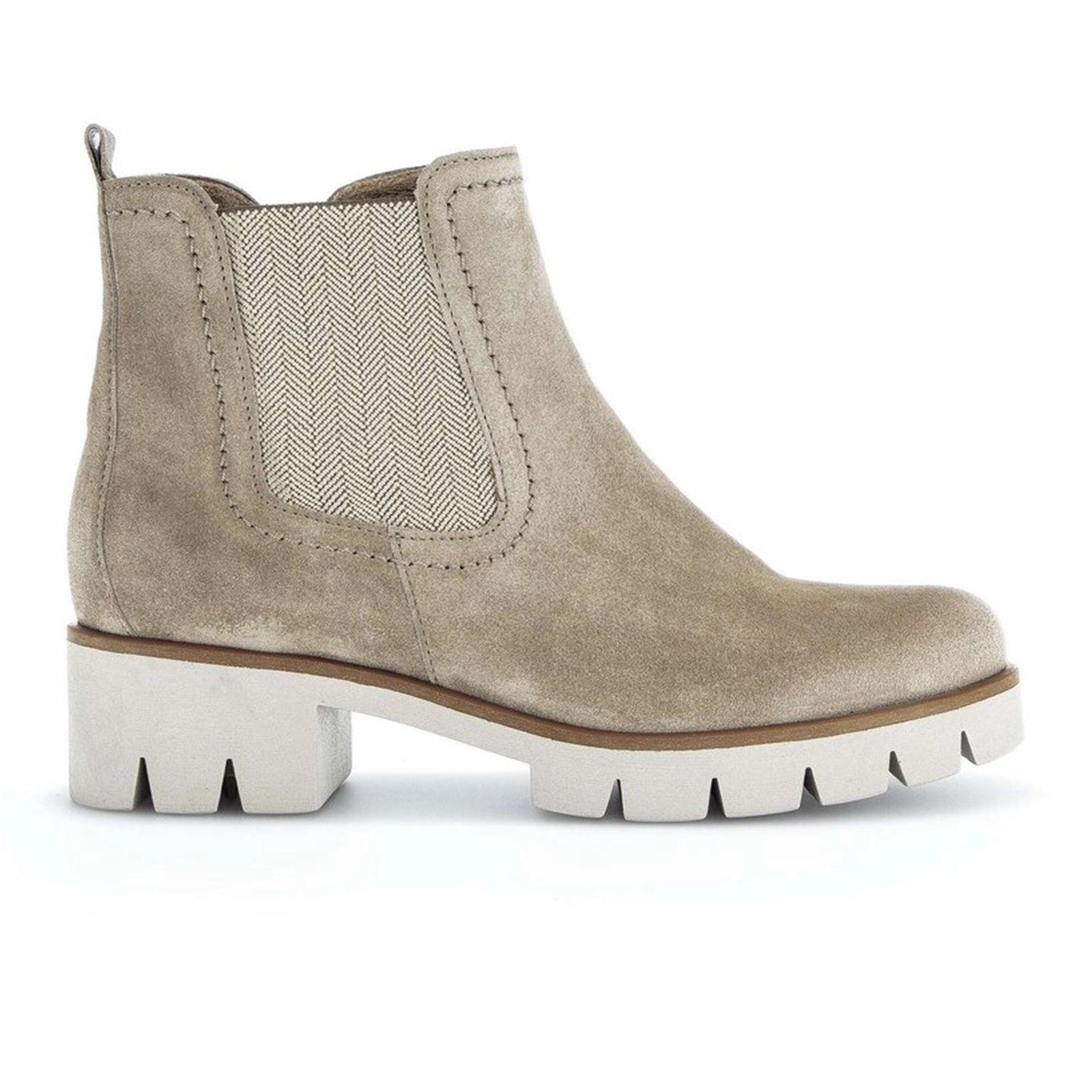 Gold Shine Seamless Comfort All Day Worker Gabor 710 Chelsea Lug Boot (Women) - Kiesel