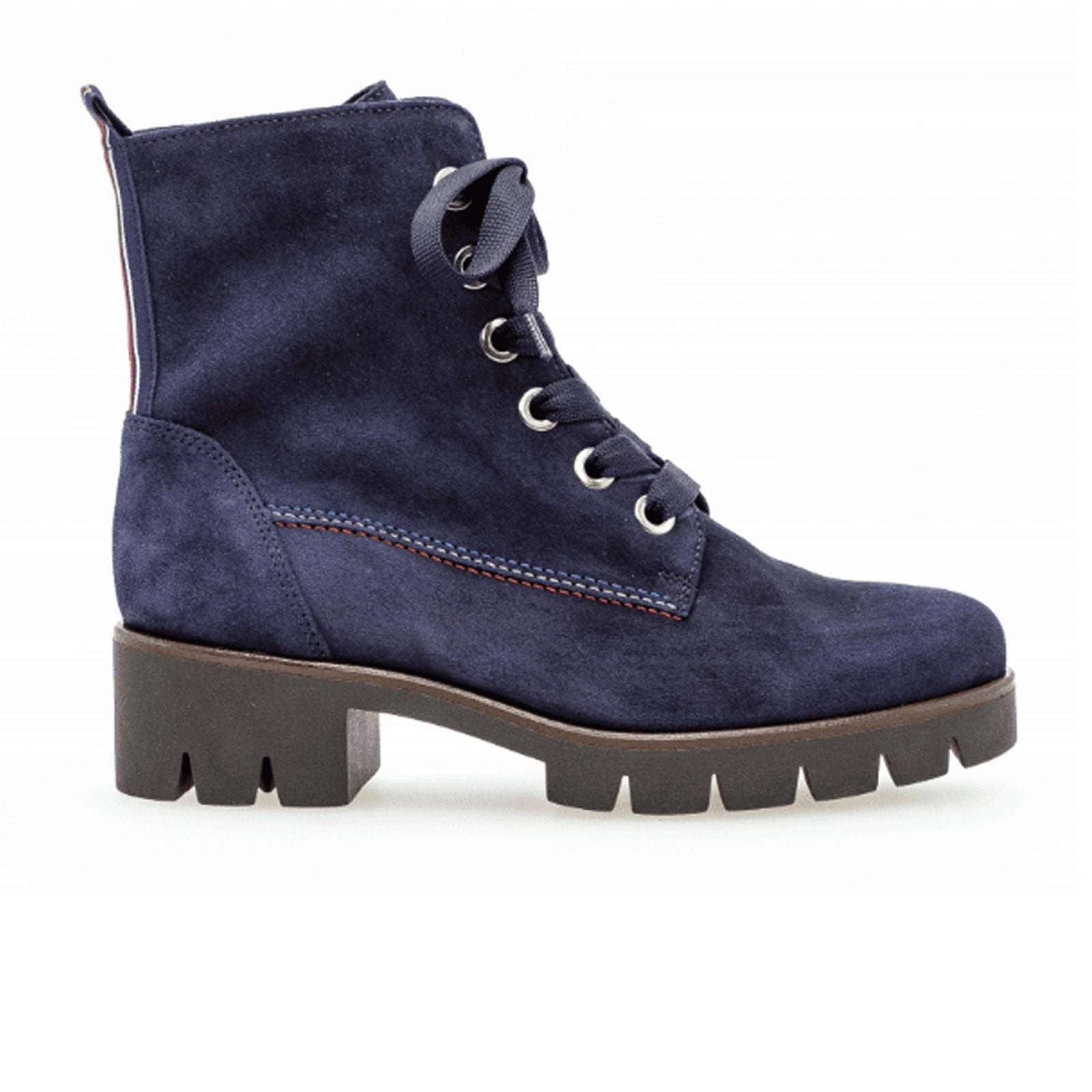 Gabor 711 Lug Sole Combat Boot (Women) - Marine Suede Comfort Lining All Day Wear Trail Ready Footwear