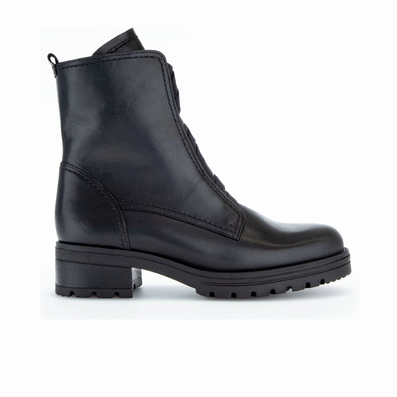 Flexible Frame Daily Walks Gabor 784 Lug Sole Combat Boot (Women) - Black Leather