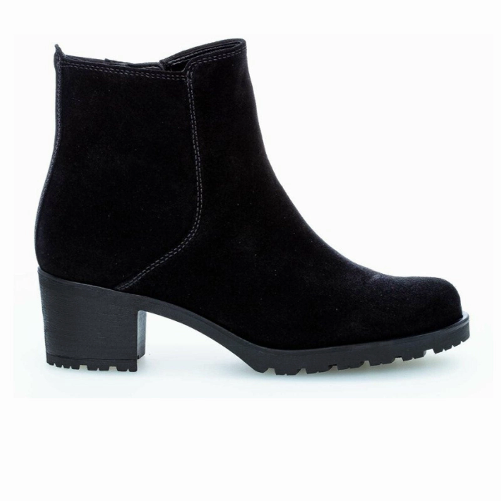Gabor 800 Delight Ankle Boot (Women) - Black Suede Traction Grip Transitional Look