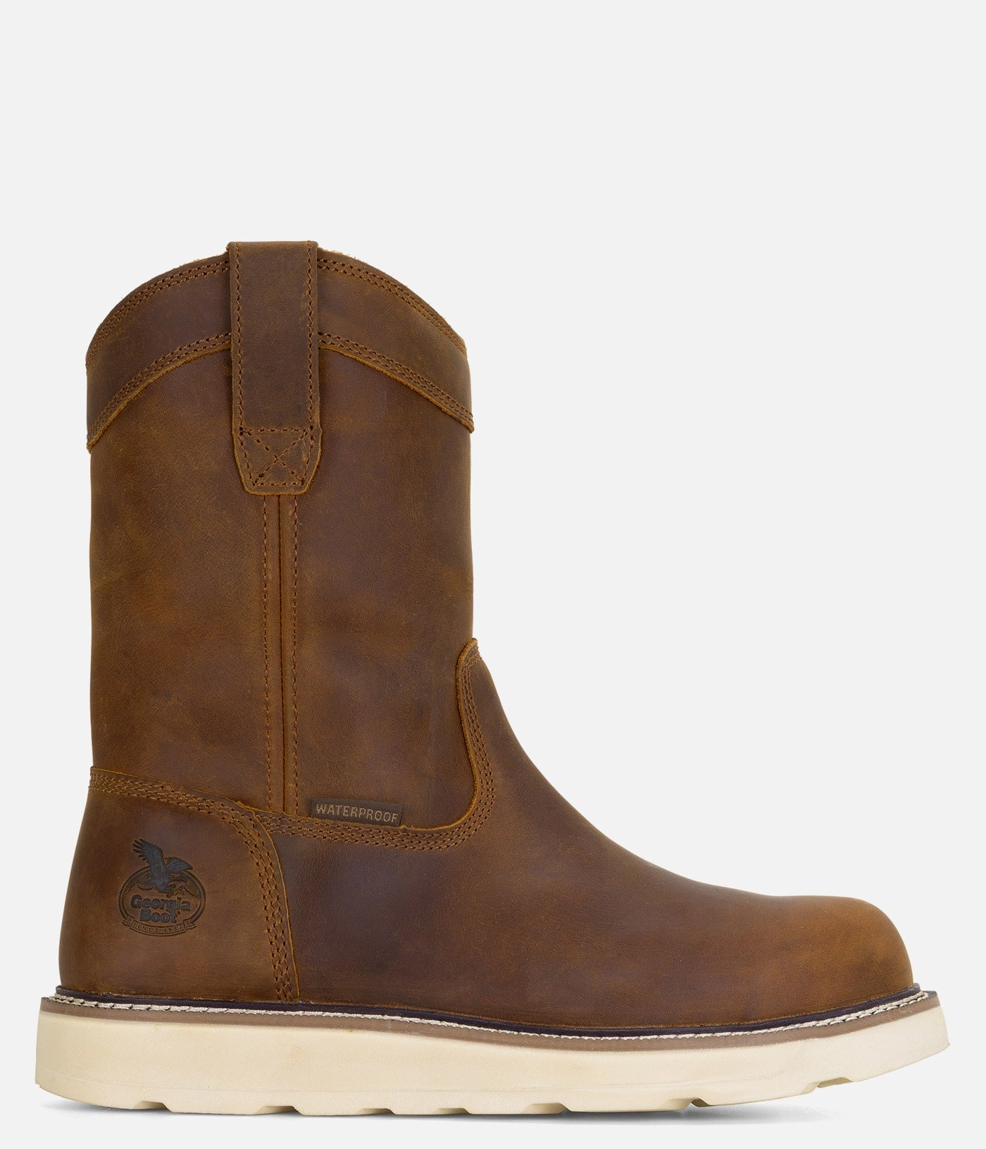 Georgia Boot Core 37 10" Steel Toe Waterproof Pull-On Wedge Boot - Men UV - resistant Non Restrictive Toe Box