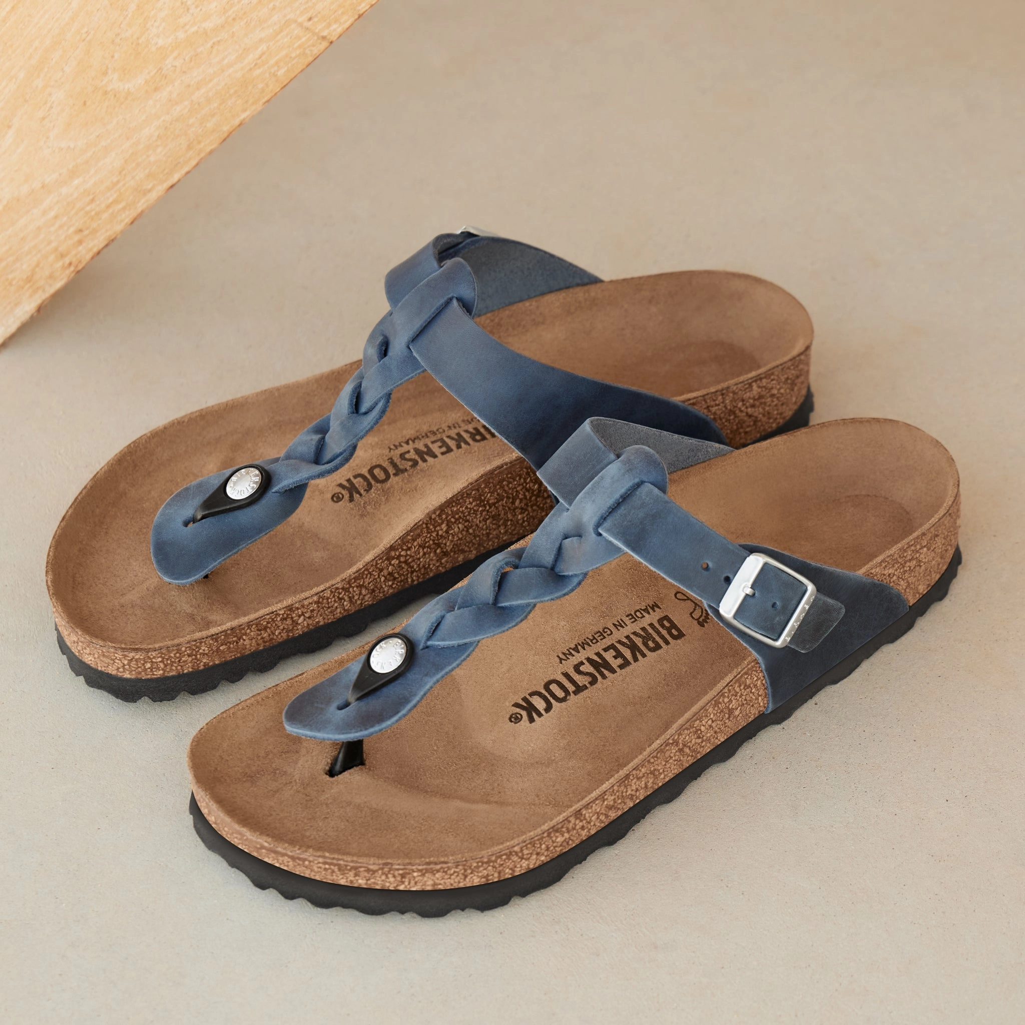 GIZEH BRAID - NAVY - OIL LEATHER original durability - level