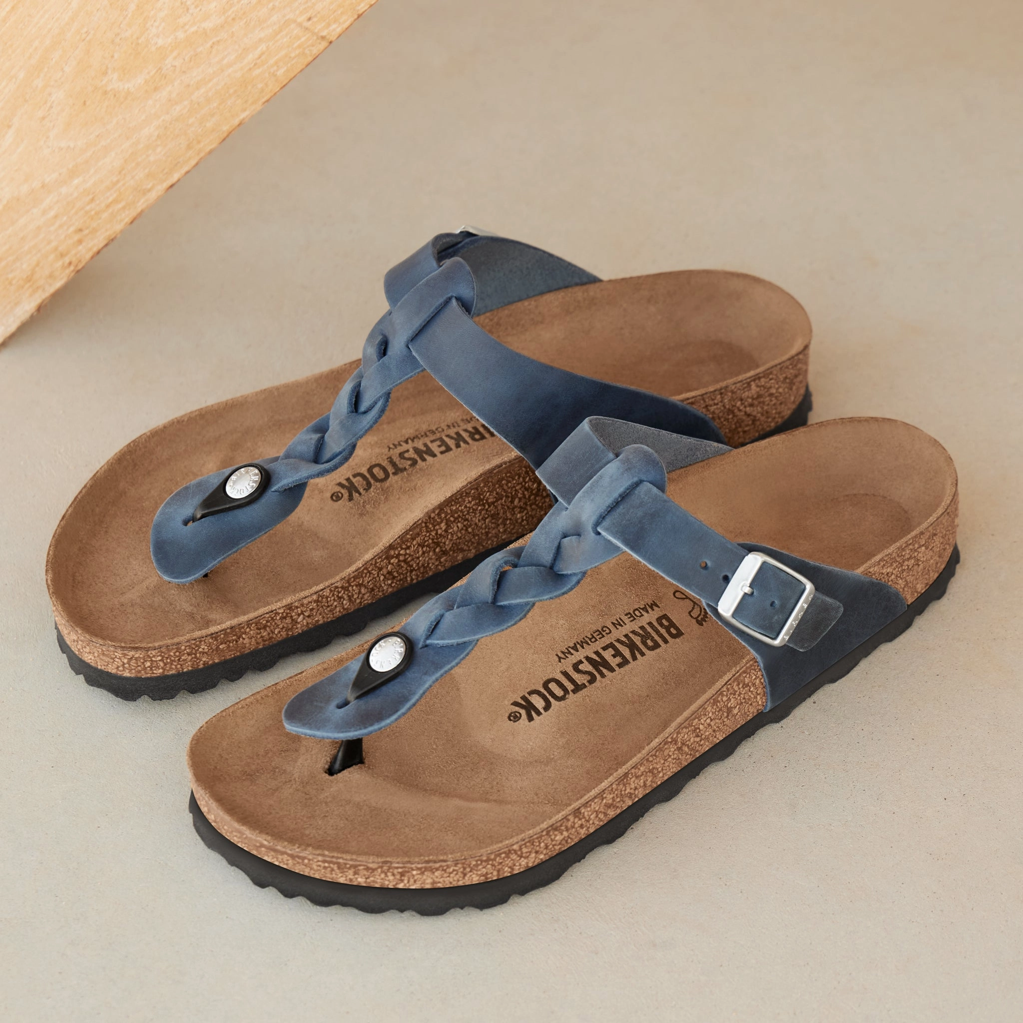 GIZEH BRAID - NAVY - OIL LEATHER Odor Control Lining Signature grip