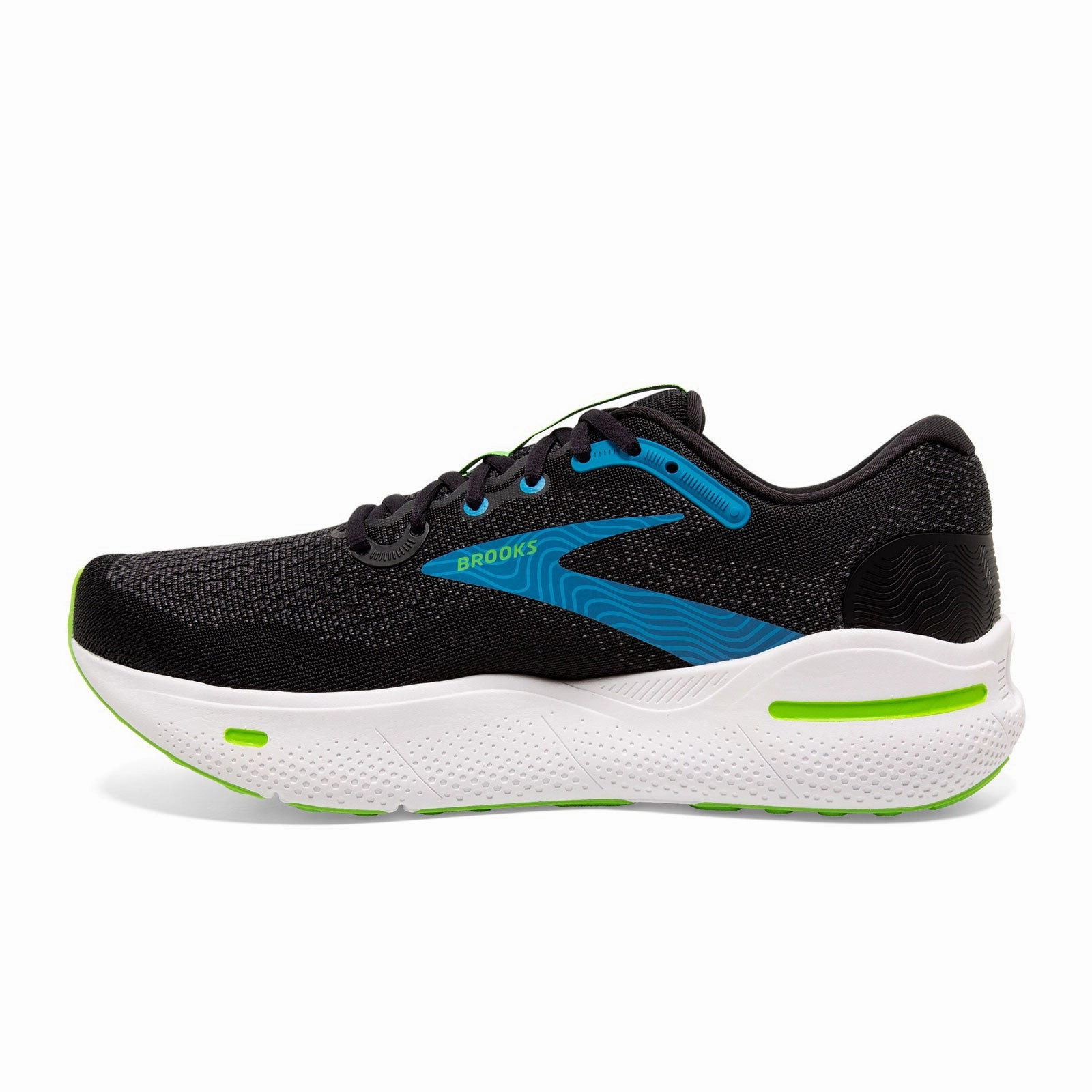 Brooks Ghost Max Running Shoe (Men) - Black/Atomic Blue/Jasmin Work Light