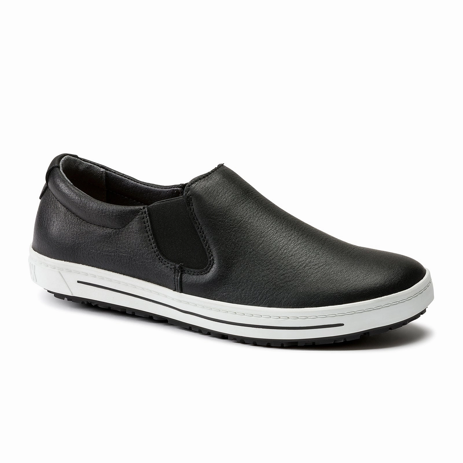Marina Mood Birkenstock QO400 Slip On Safety Shoe (Unisex) - Black Leather