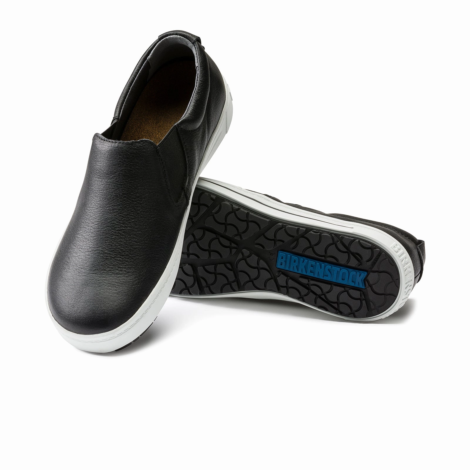 Practical Footwear Birkenstock QO400 Slip On Safety Shoe (Unisex) - Black Leather