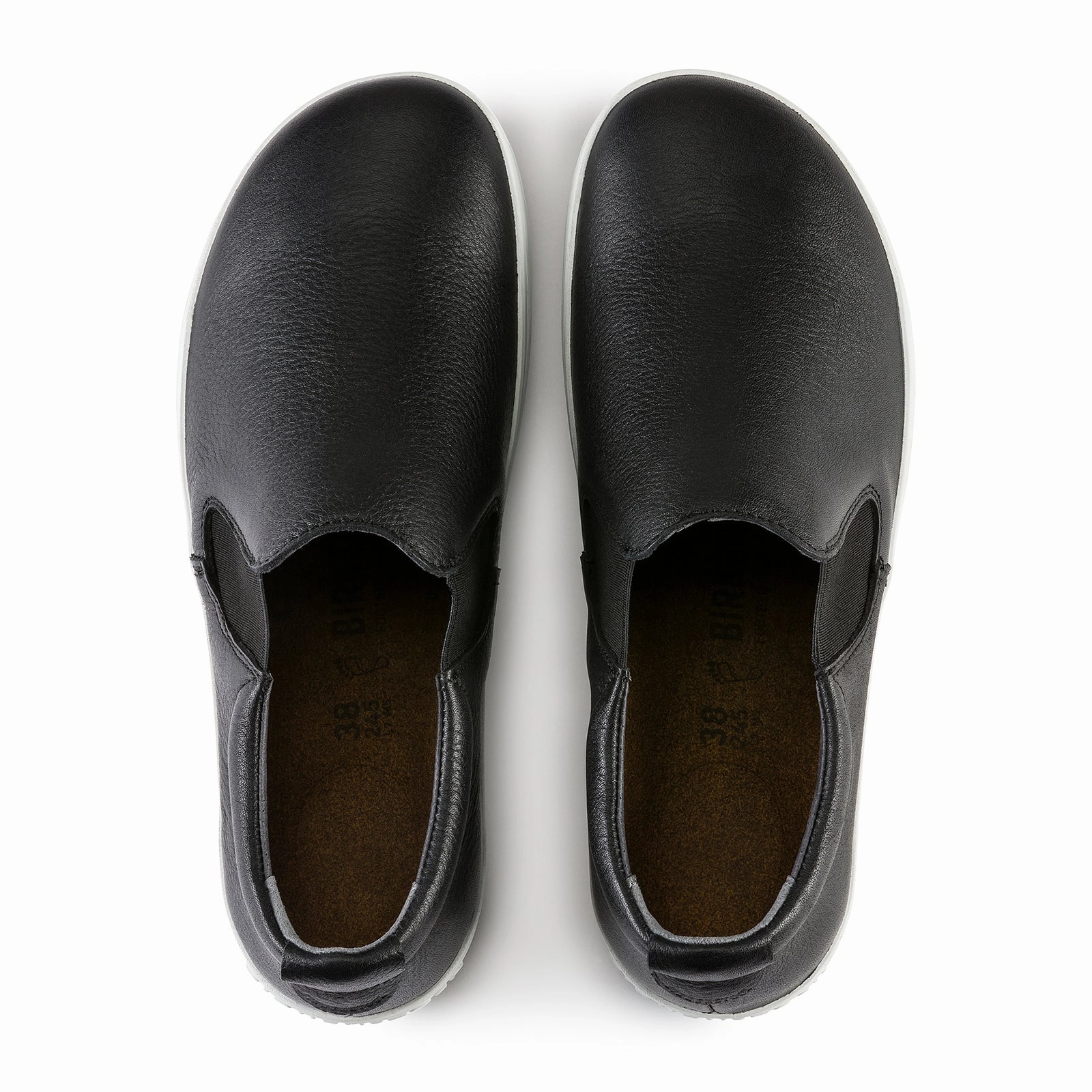 Birkenstock QO400 Slip On Safety Shoe (Unisex) - Black Leather Anti Slip Grip Enhancement