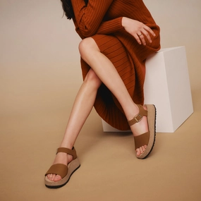 GLENDA - PEACAN - NUBUCK most adjustable Biodegradable Components