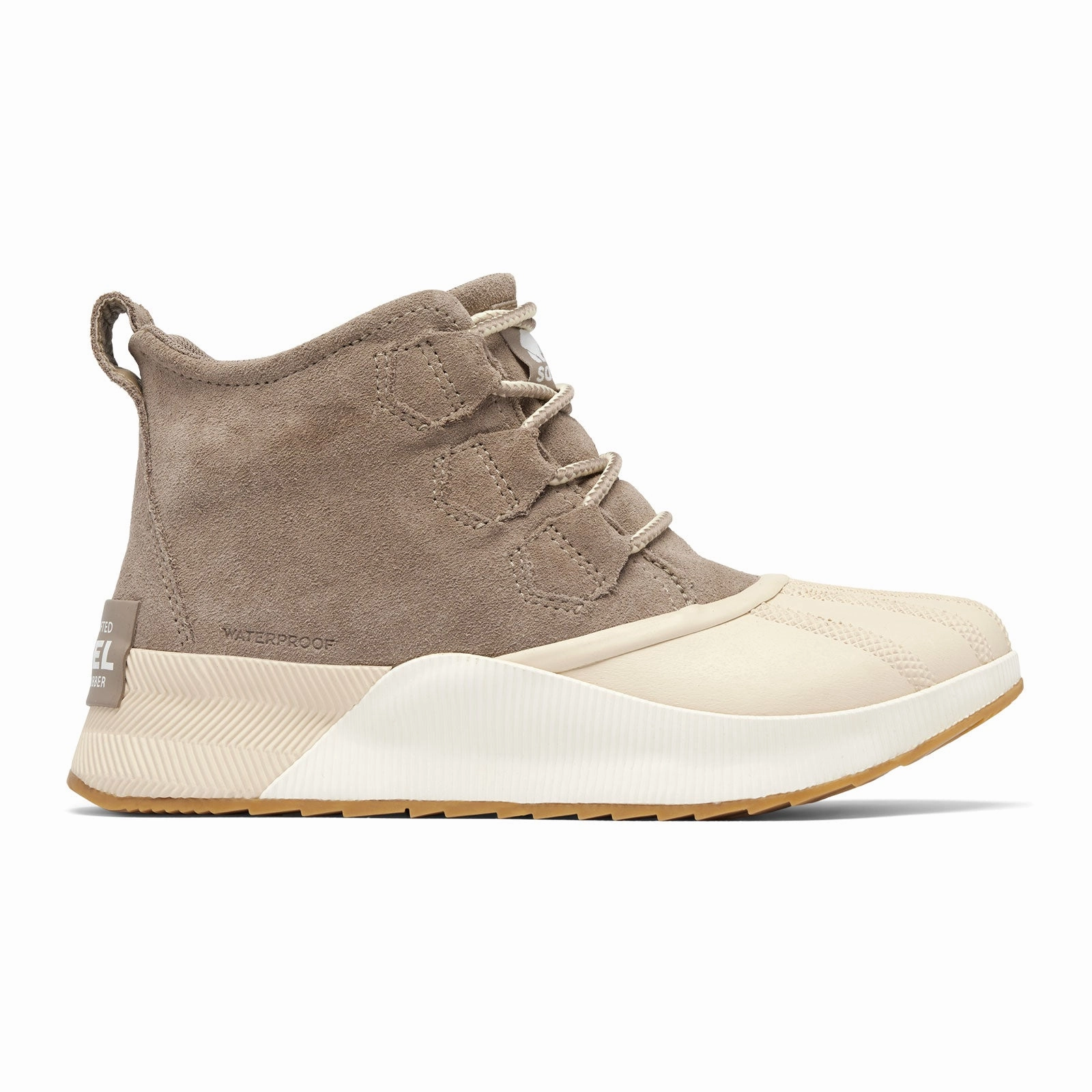 Quilt Soft Date Ready Sorel Out 'N About III Classic Waterproof Ankle Boot (Women) - Omega Taupe Leather/Bleached Ceramic Suede
