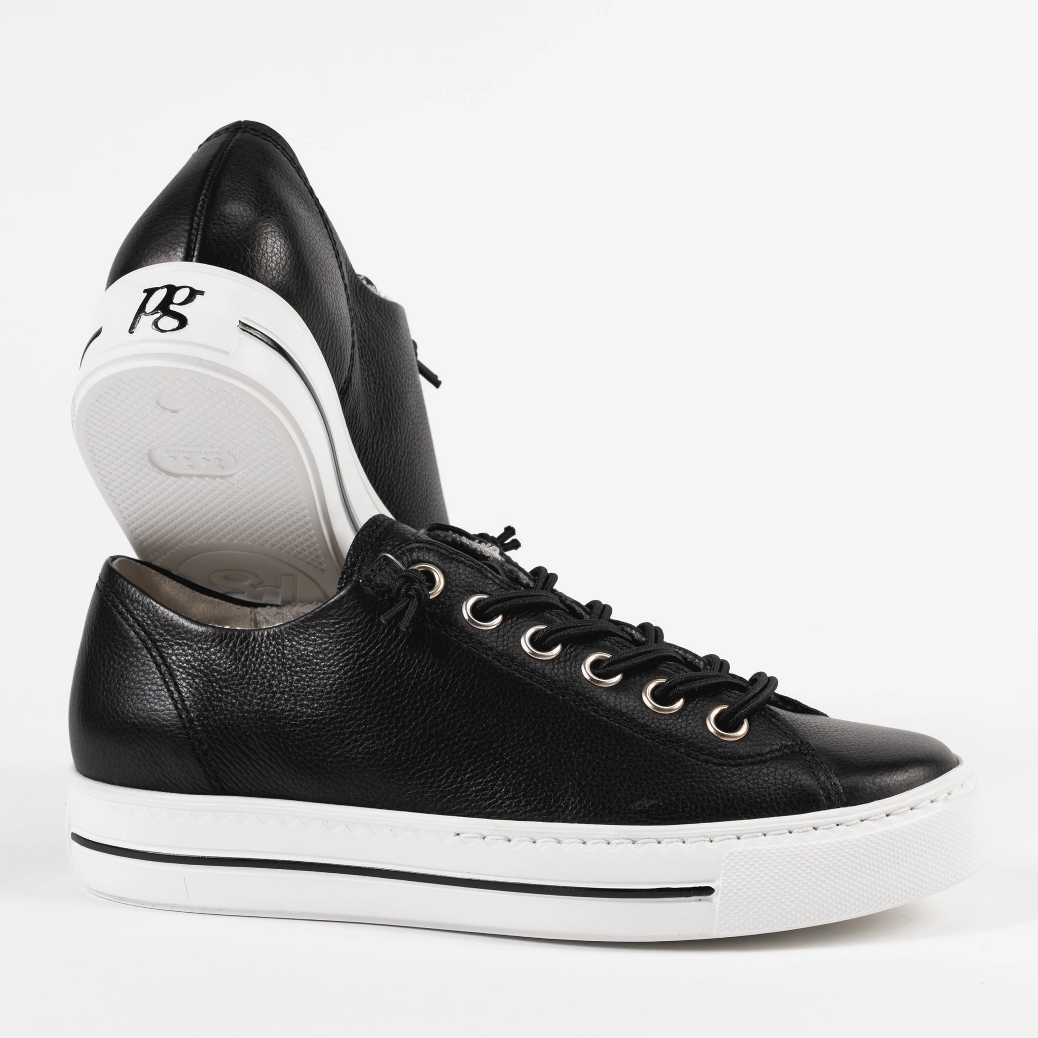 HADLEY SNEAKER - BLACK - LEATHER necessary