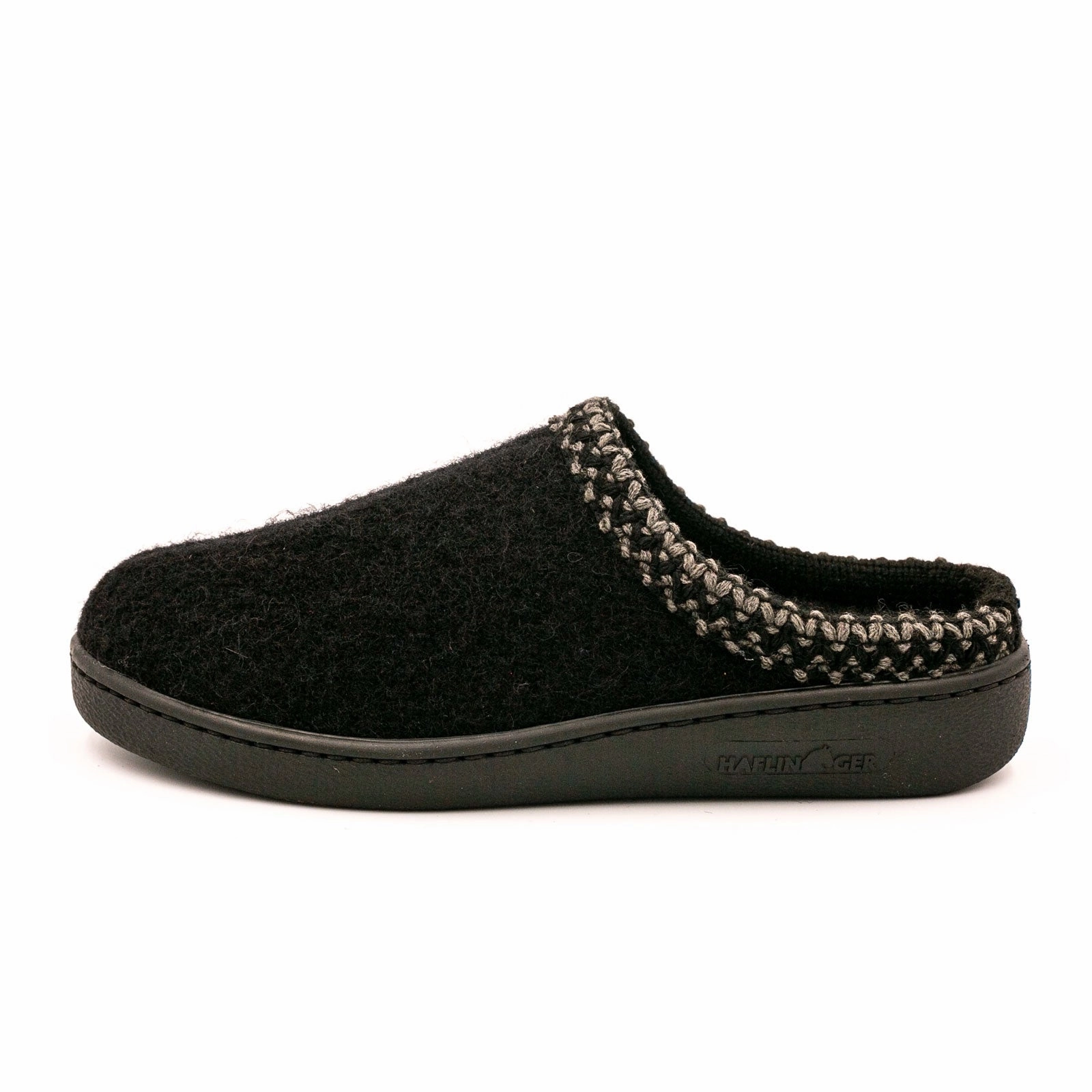 Haflinger AT 203 Slipper (Unisex) - Black Flexible Travel Sandals