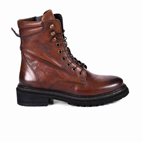 Shock Absorbing Cold Weather Commuter Hiking Fit ROAN Awol Lace Up Mid Boot (Women) - Cognac