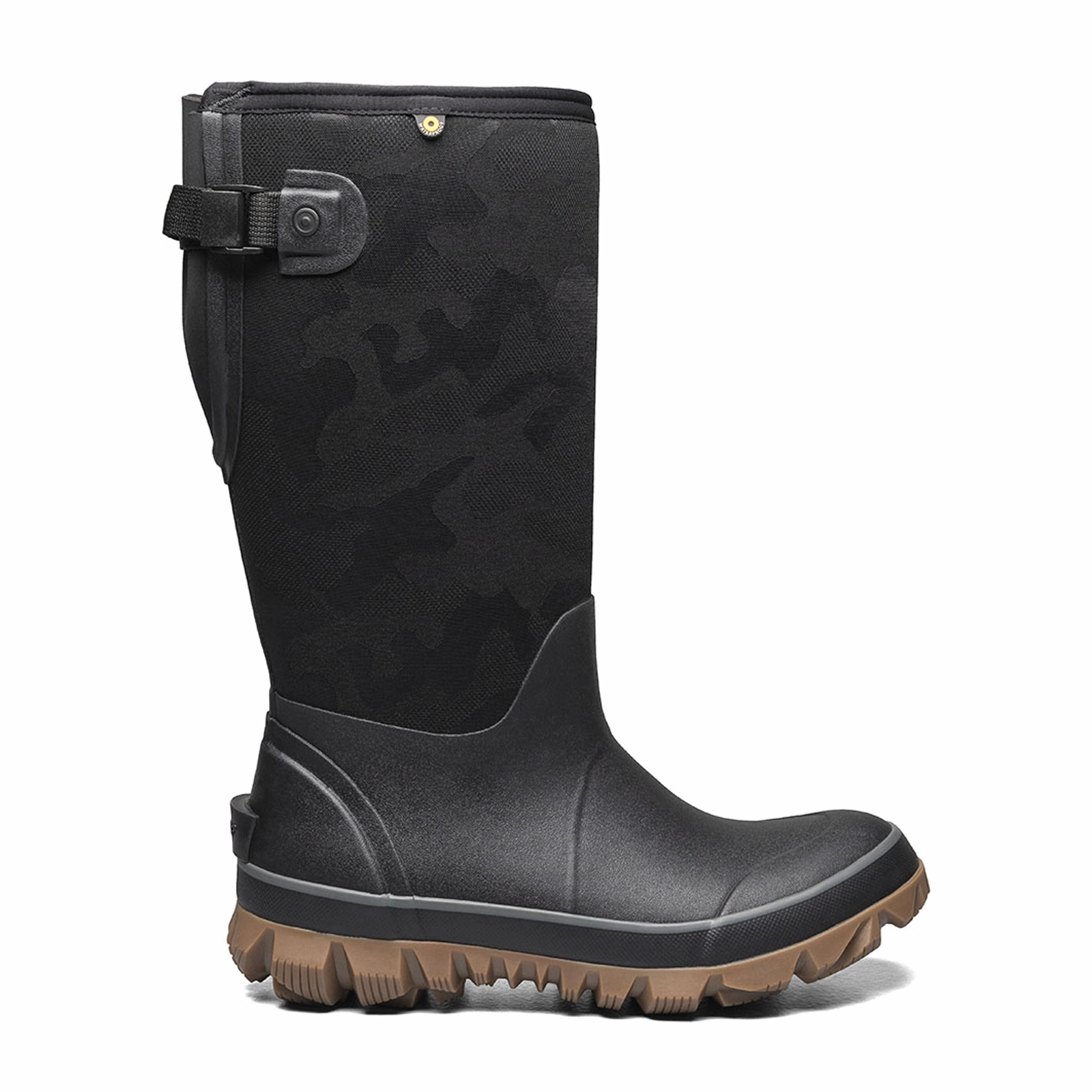 Bogs Whiteout Adjustable Calf Tonal Camo Waterproof Winter Boot (Women) - Black Lace Closure
