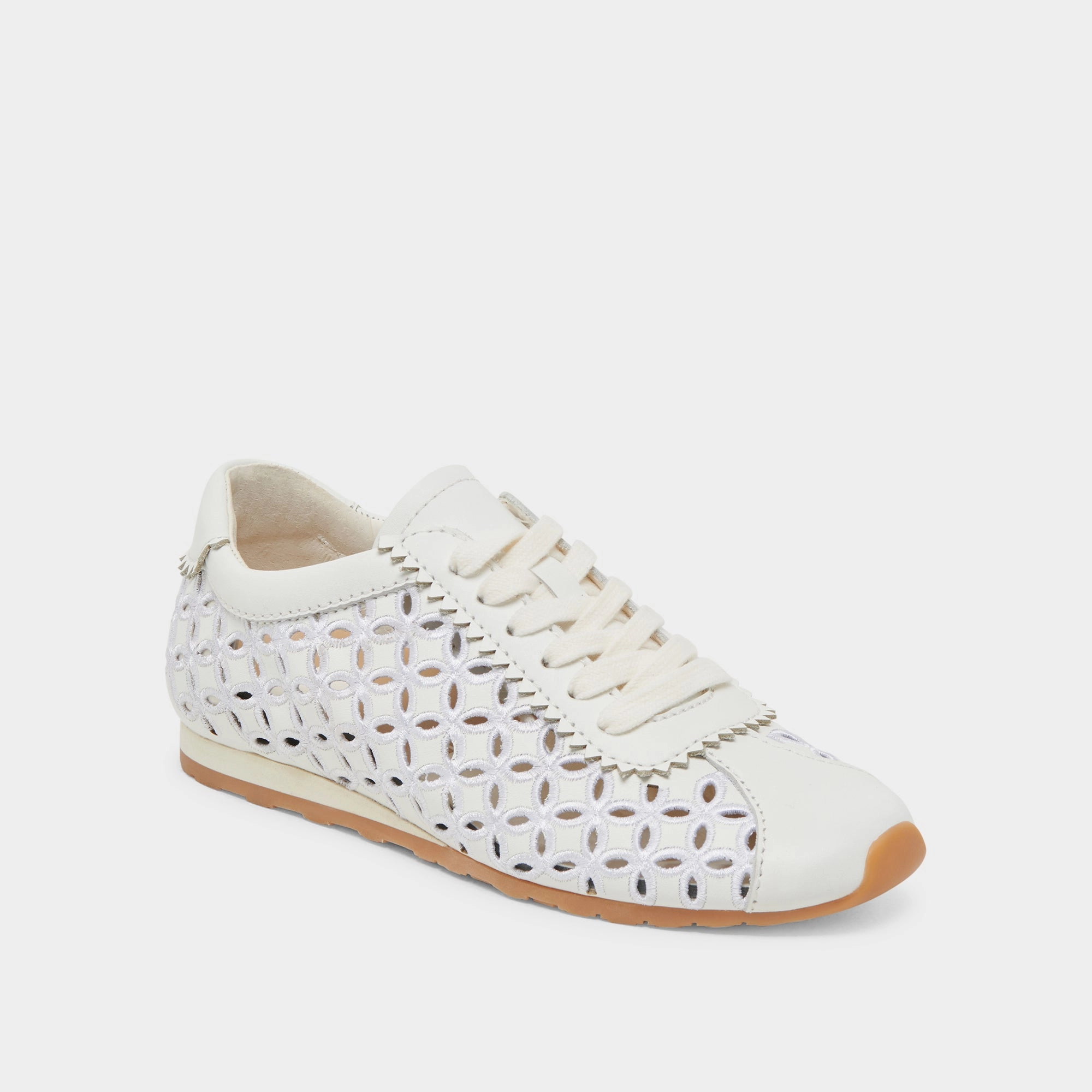 DANIE EYELET PERF SNEAKERS TRUE WHITE LEATHER Classic Summer Shoes