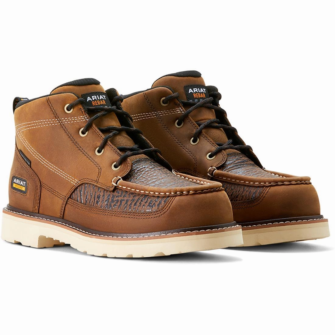 Rebar Lift Composite-Toe Chukka Work Boot Distressed Brown-Textured Odor Neutralizing Fibers Vibrant breathability
