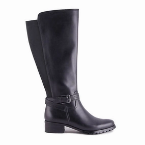 AquaDiva Kerry Wide Calf Tall Boot (Women) - Black Hard Wear Padded Interior Cold Weather Commuter