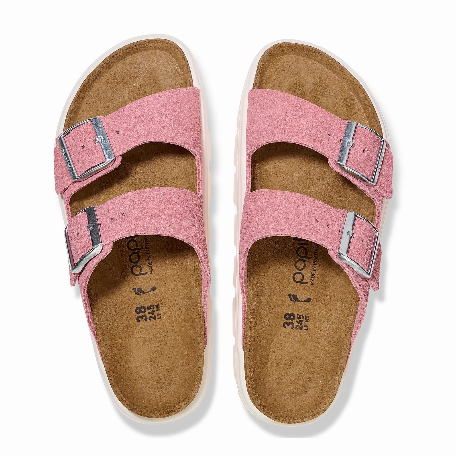Birkenstock Arizona Chunky Slide Sandal (Women) - Candy Pink Suede Breezy Comfort
