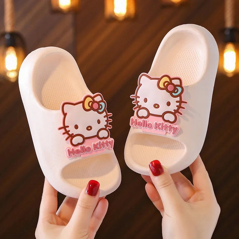Anti Static Construction Hello Kitty & Sanrio Kawaii Kids Slippers ?C My Melody, Kuromi, Cinnamoroll | Cute Anti-Slip Soft Summer Slides for Boys & Girls