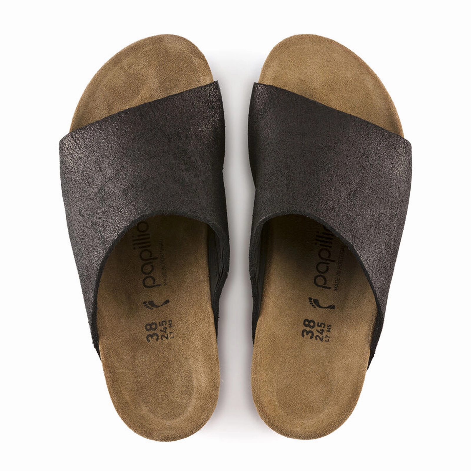 Eco Conscious Design Birkenstock Namica Narrow Wedge Sandal (Women) - Washed Metallic Antique Black Suede