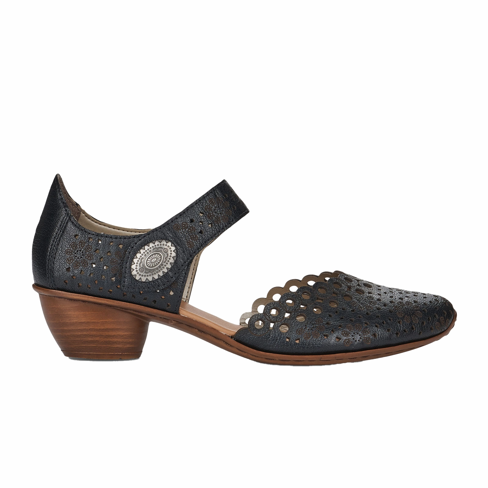 Flexible Groove Technology Rieker Mirjam 43753-00 Heeled Sandal (Women) - Black