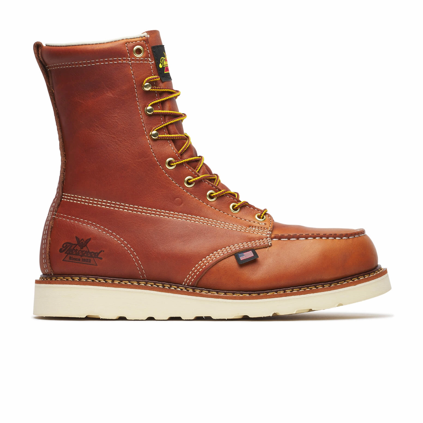 Thorogood American Heritage 8" Moc Toe Steel Toe Work Boot (Men) - Brown Crisp Edge