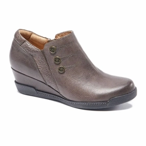 Halsa Devina Wedge Ankle Boot (Women) - Dark Grey Breathable All Day Worker Practical Style