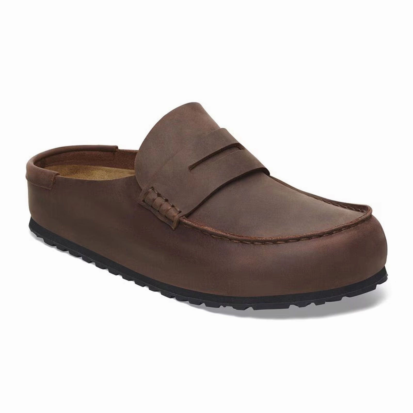 Quick Outing Contoured Heel Birkenstock Naples Wrapped Clog (Men) - Habana Oiled Leather