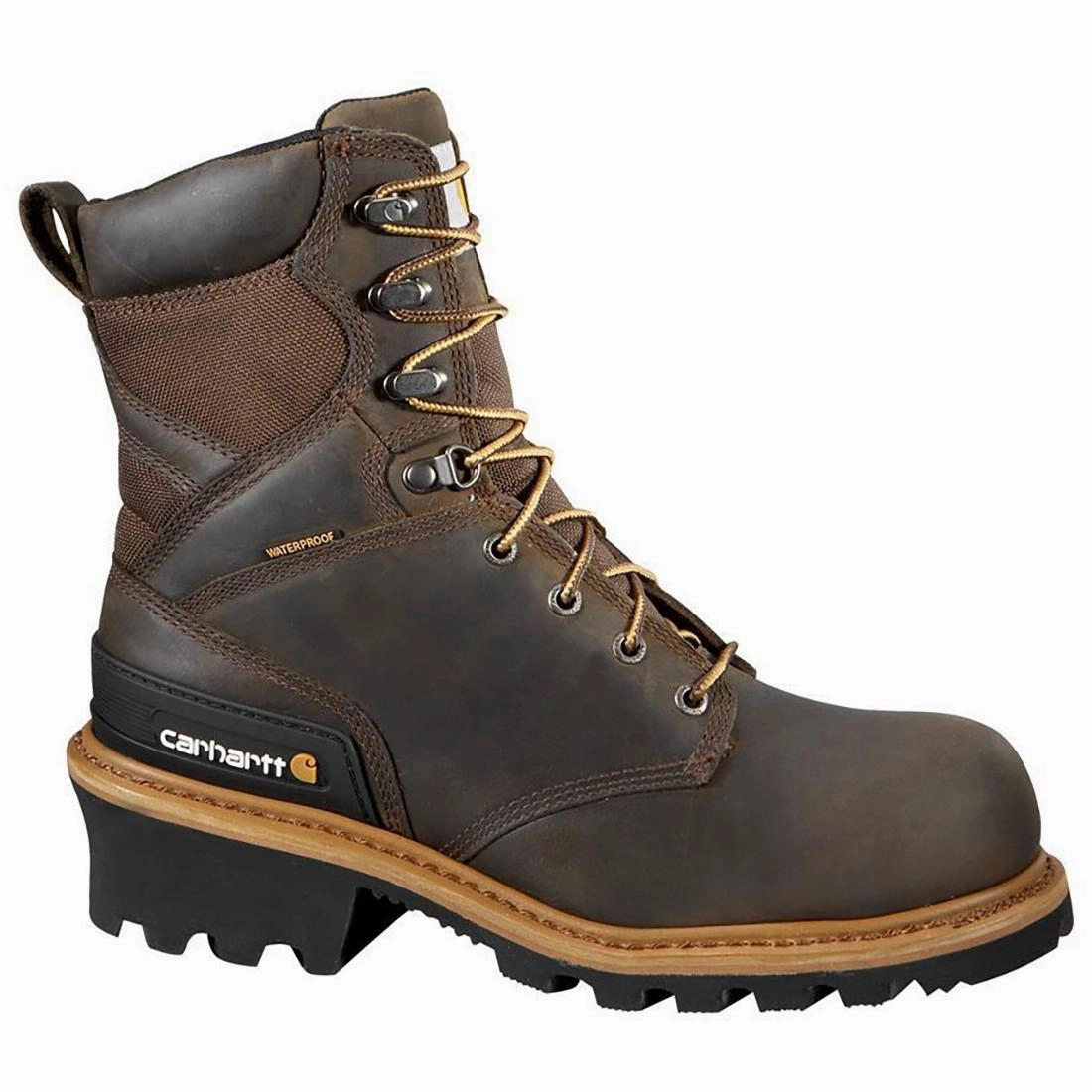 8" Waterproof Climbing Logger Composite Toe Work Boot Brown Temperature control