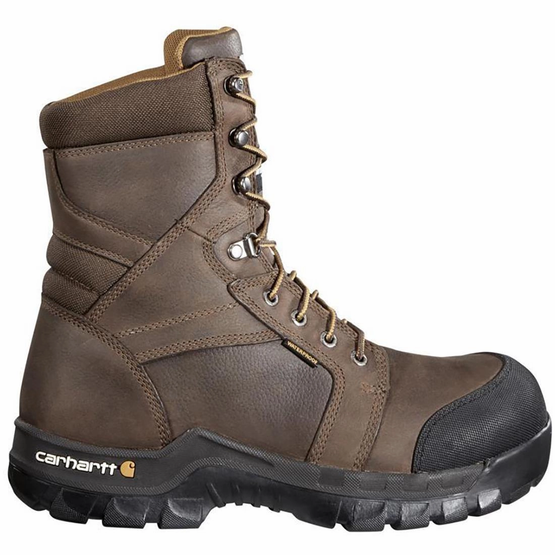 8" Rugged Flex Waterproof Insulated PR Composite Toe Work Boot Brown Foot Protection water - resistance - level